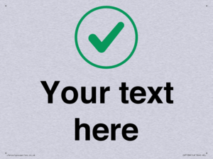 Custom plain background, green tick in circle sign